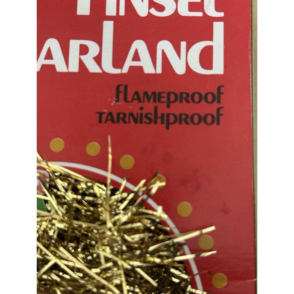2 boxes vintage gold tinsel garland Christmas Decor Noel 2” wide x 25’ long - Picture 6 of 6